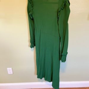 h&m green long sleeve dress
